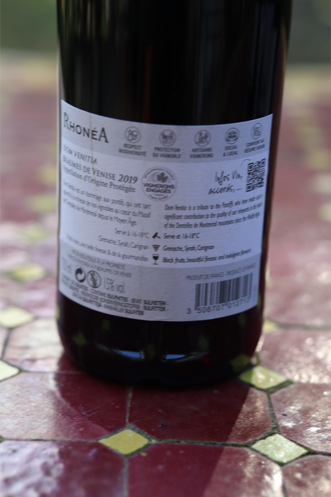 This is the label on the back of the bottle