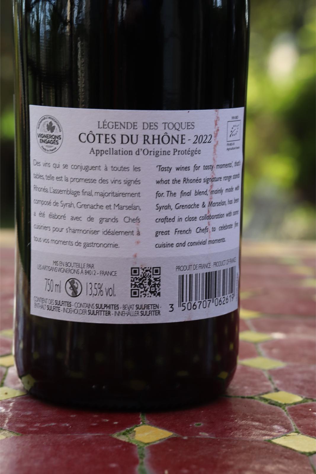 This is the label on the back of the bottle